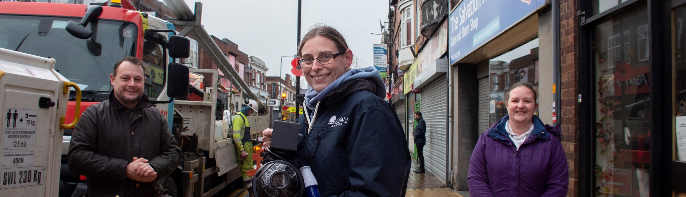 Cllr Helen-Ann Smith with new CCTV camera