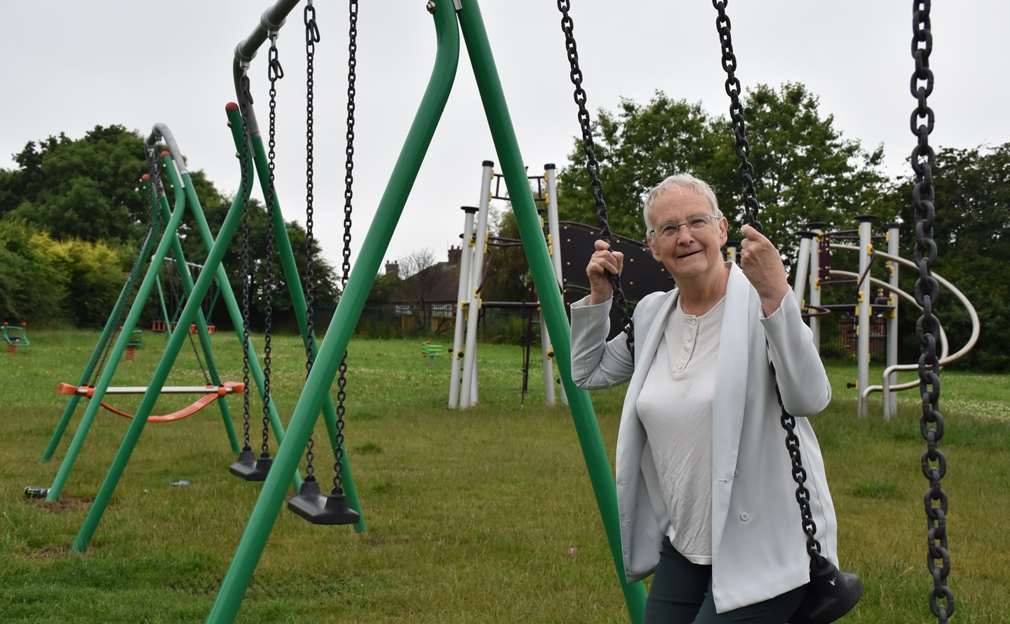 Councillor Rachel Madden at Swifts Park, Kirkby Woodhouse