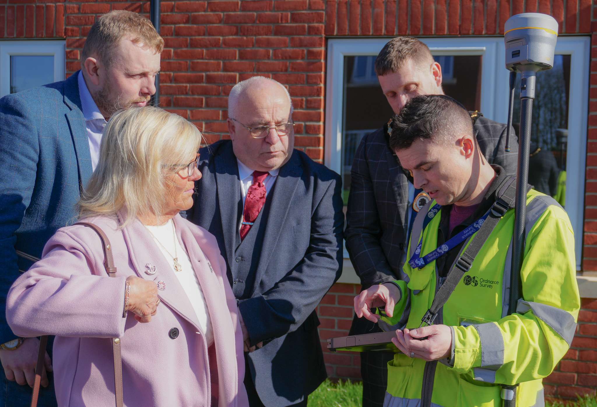Diane Sheldon and Ashfield councillors being shown the Ordnance Survey map by Richard Bailey-Wiles