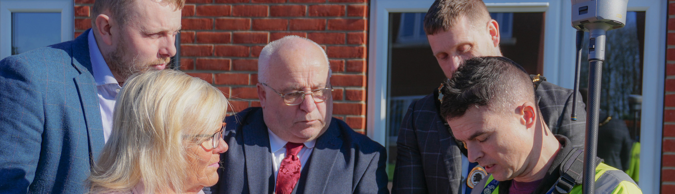 Diane Sheldon and Ashfield councillors being shown the Ordnance Survey map by Richard Bailey-Wiles
