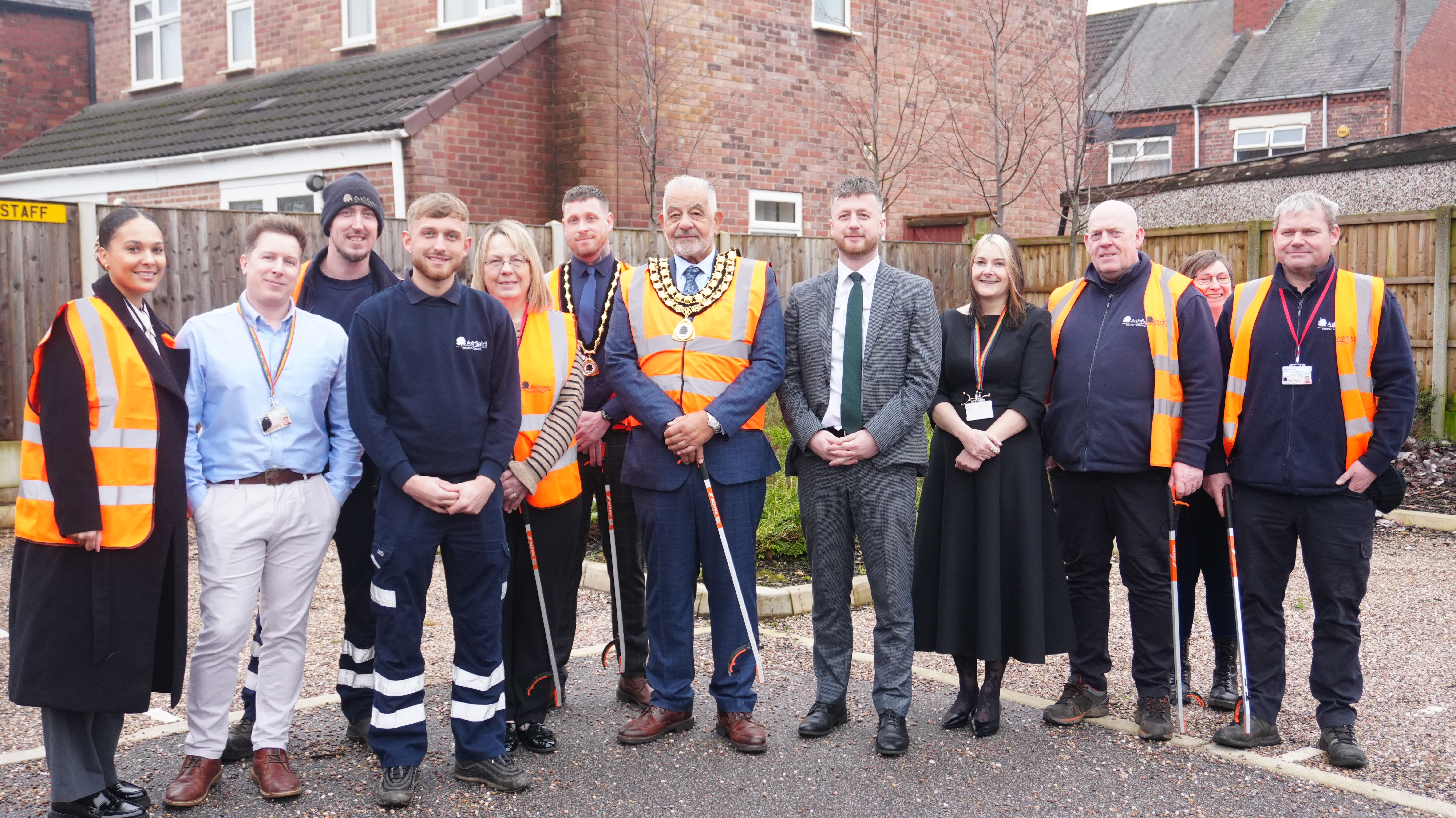Members of Ashfield District Council gathered for a litter pick