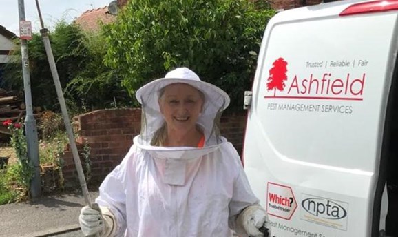Carol Cooper-Smith dressed in protective clothing