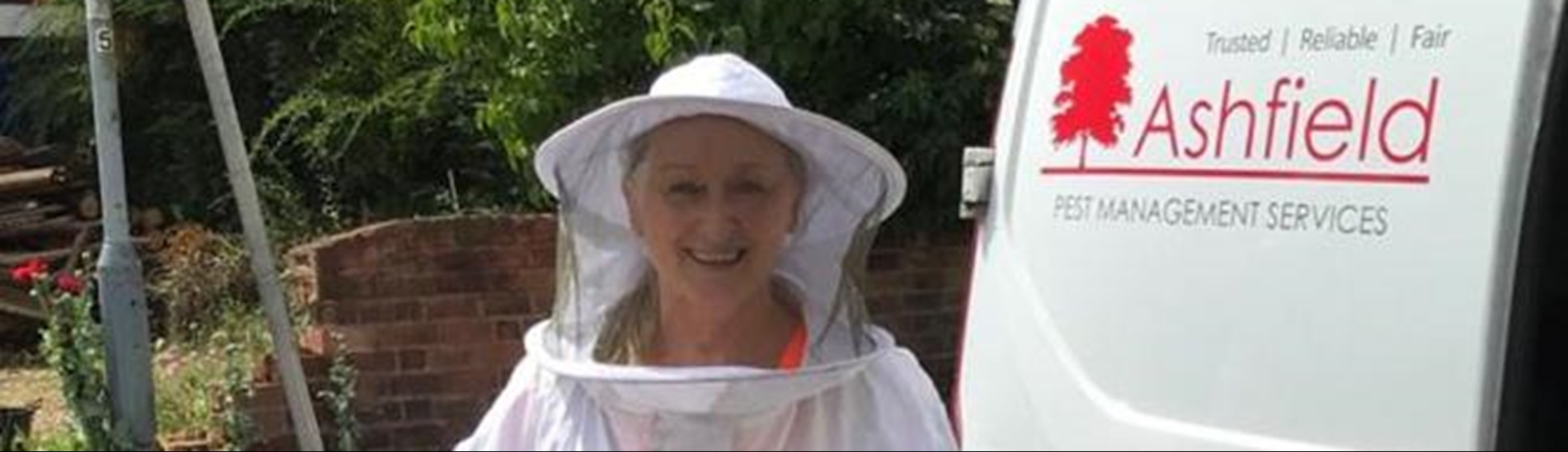 Carol Cooper-Smith dressed in protective clothing