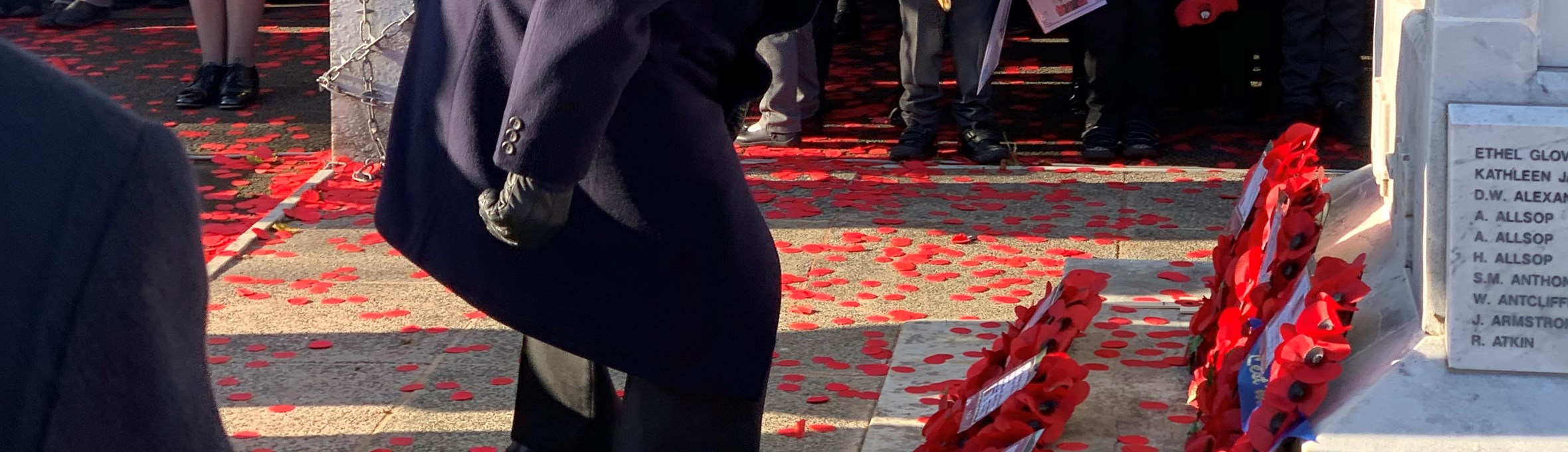 The late Cllr Anthony Brewer, Former ADC Chairman laying a wreath at last year’s Remembrance Day.