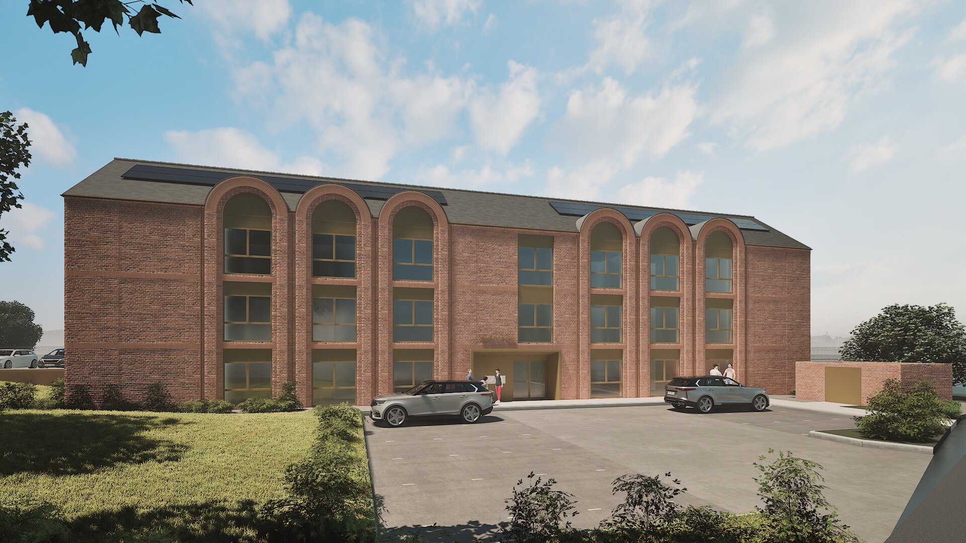 An artist's impression of the planned apartment building at West Kirkby Gateway