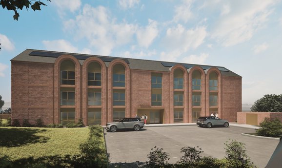 An artist's impression of the planned apartment building at West Kirkby Gateway