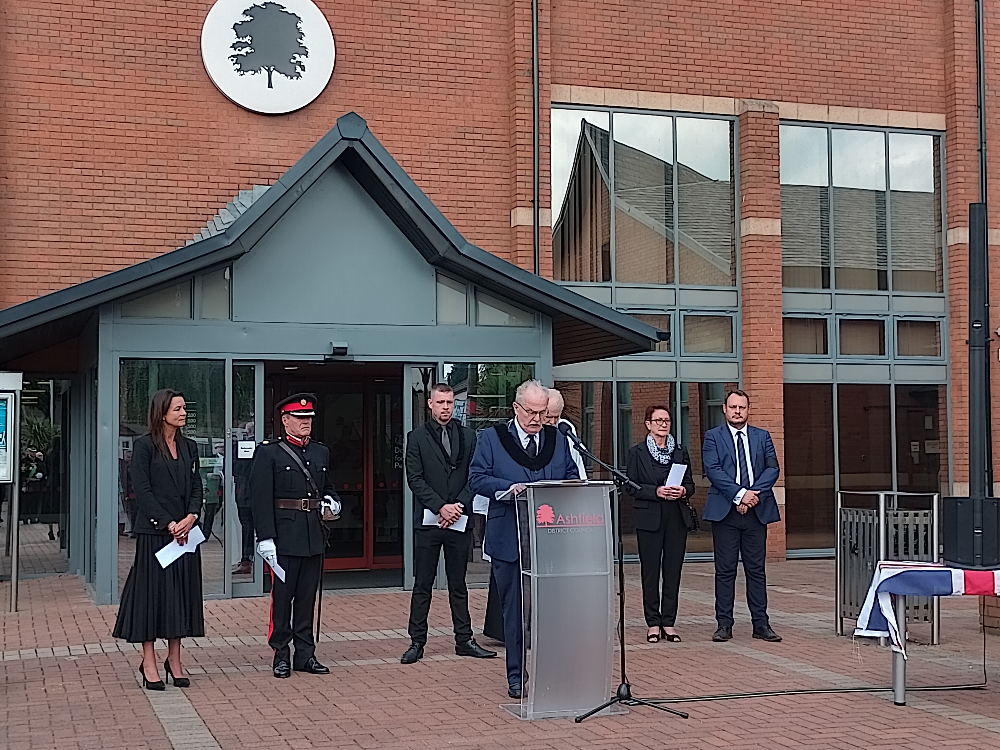 Proclamation Ceremony taking place outside Ashfield District Council Offices