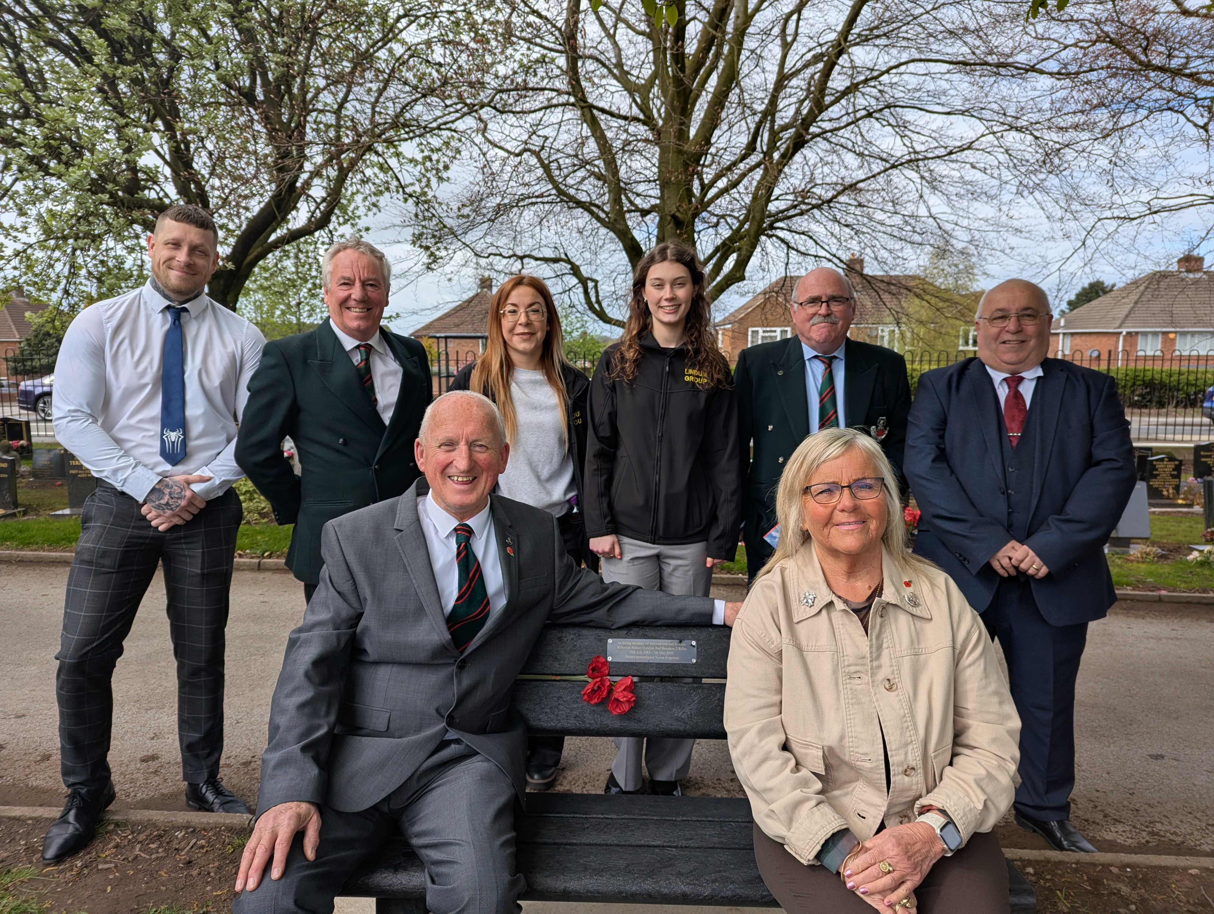 Bench for Adrian Sheldon in Kingsway Cemetery 