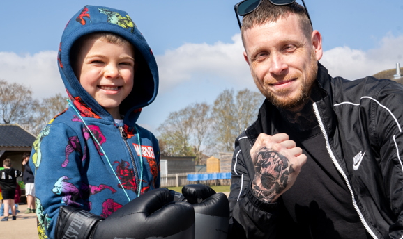 Deputy Chairman Cllr Dale Grounds at a wellbeing event in Leamington