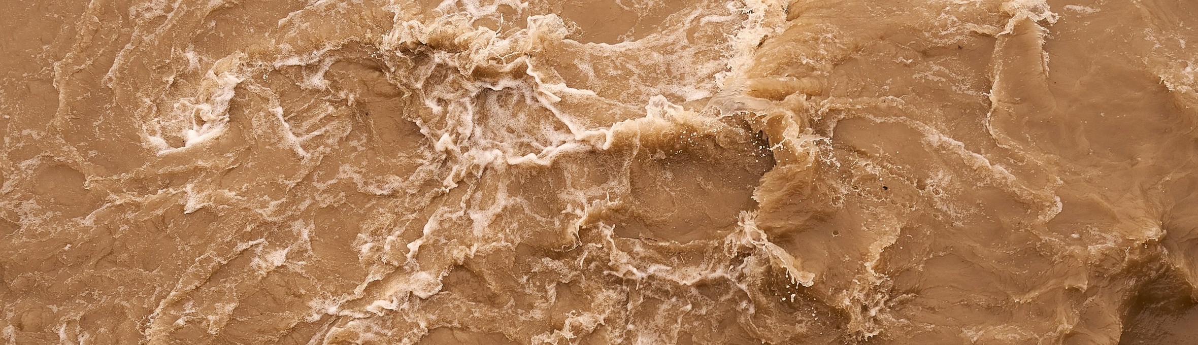 Brown flood water
