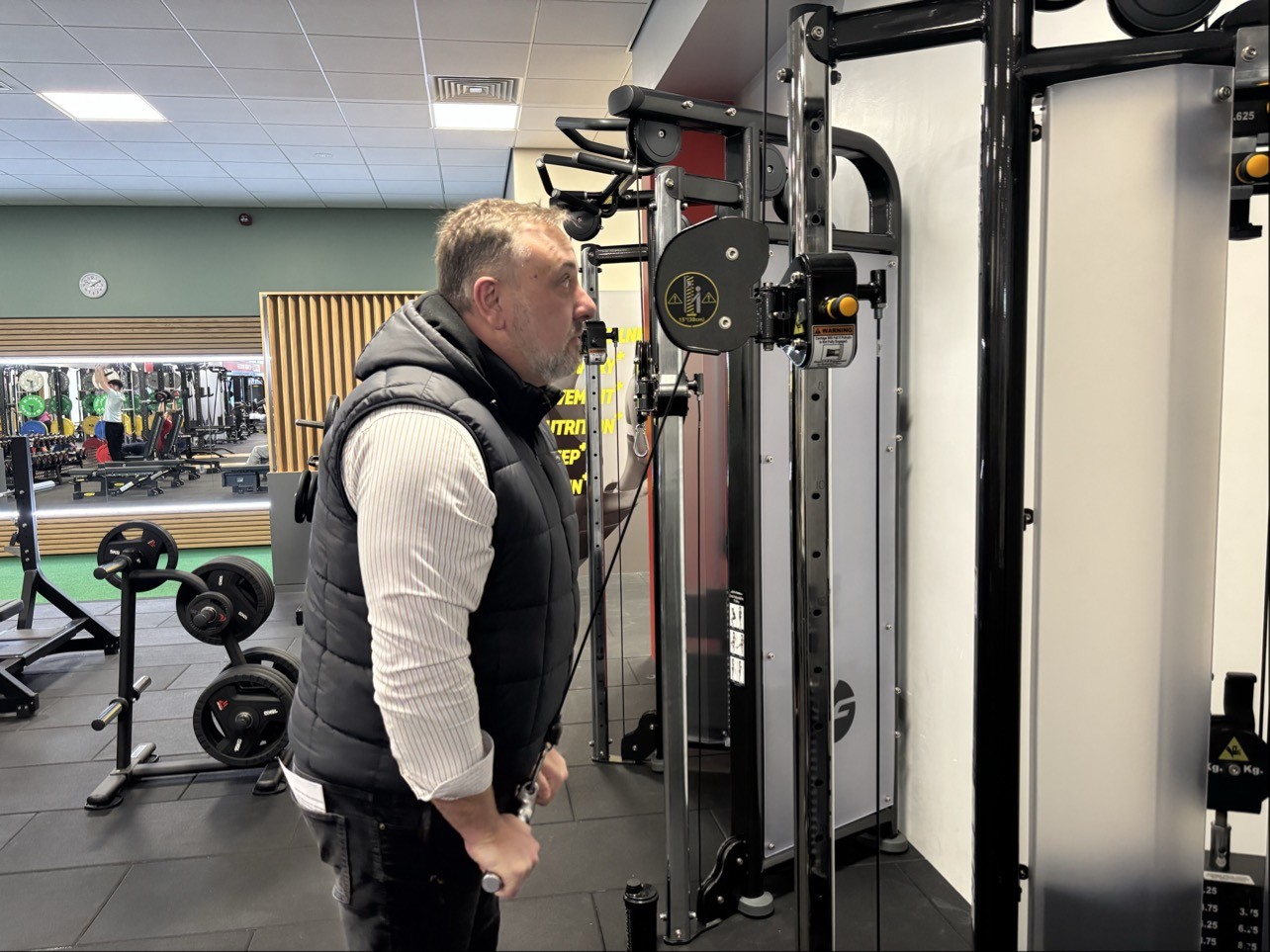 Cllr Chris Huskinson at Kirkby Leisure Centre
