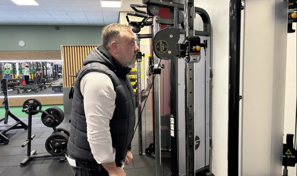 Cllr Chris Huskinson at Kirkby Leisure Centre
