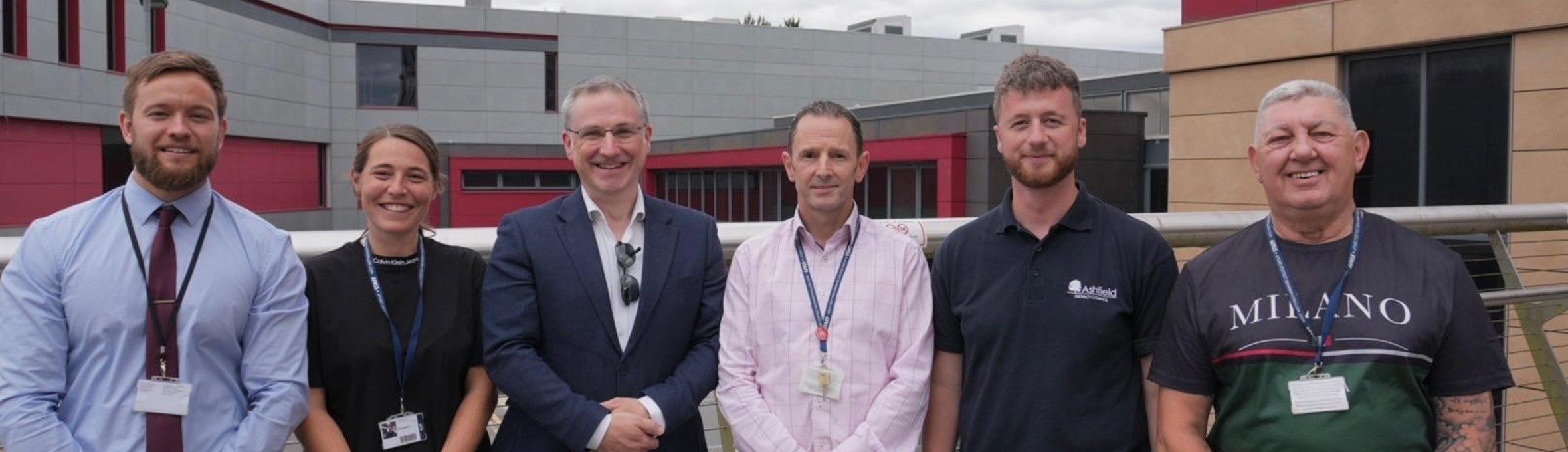 Cllr Matt Relf pictured with ADC and West Notts College colleagues