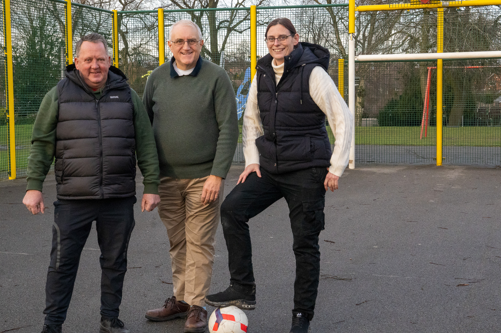 Cllrs Dave Shaw, Helen Ann Smith and David Martin at Titchfield Park
