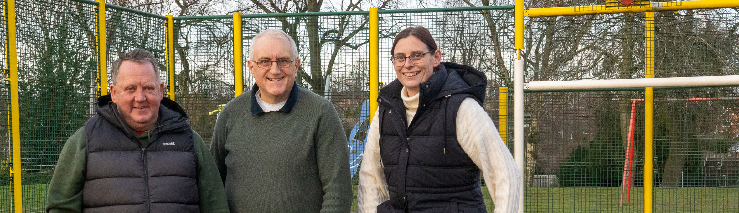 Cllrs Dave Shaw, Helen Ann Smith and David Martin at Titchfield Park