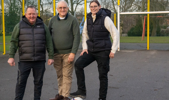 Cllrs Dave Shaw, Helen Ann Smith and David Martin at Titchfield Park
