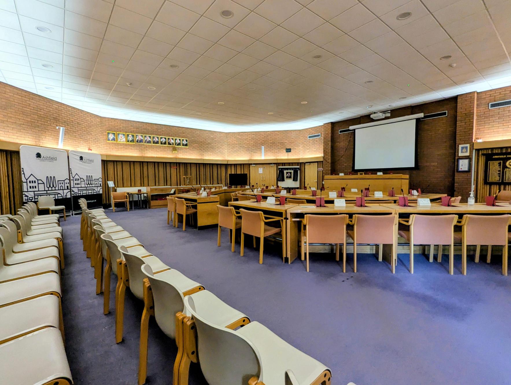 Committee room at Ashfield District Council