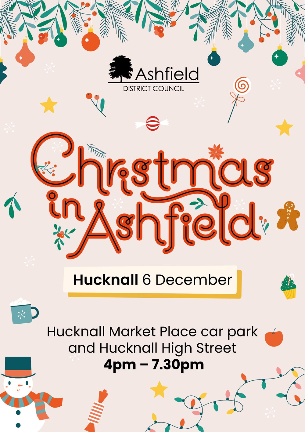 Christmas in Ashfield Hucknall market place car park and Hucknall high street 6 December 