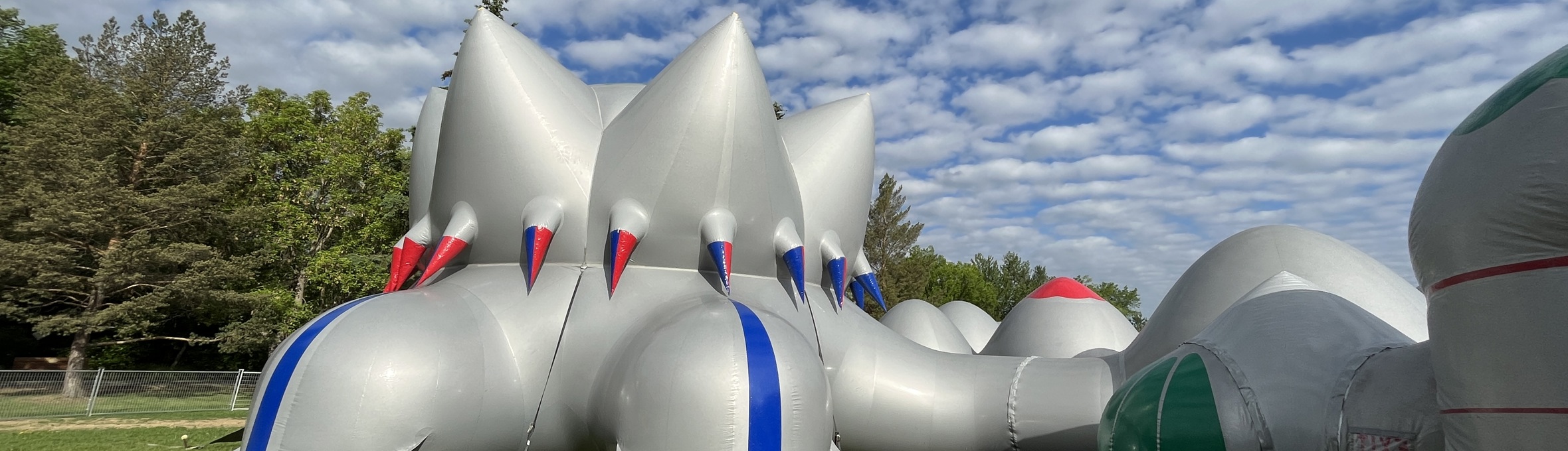 A giant grey inflatable installation 