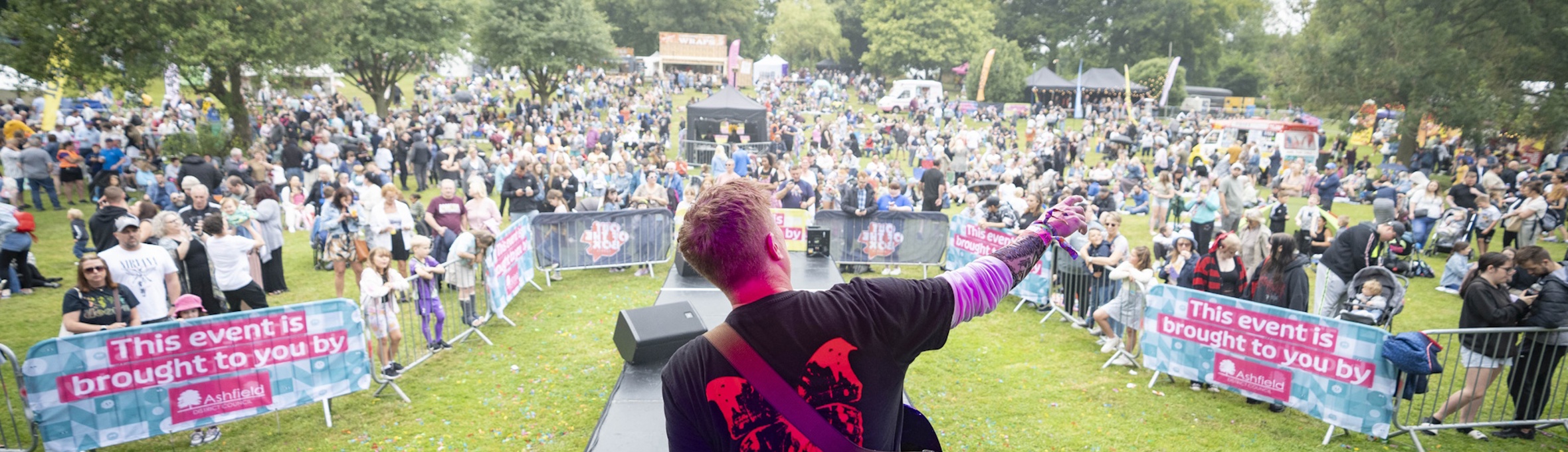 A performer on the stage at the Ashfield Show 2024
