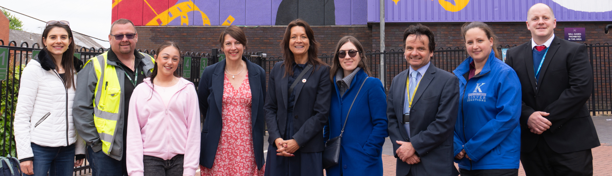 People stood outside the Cornerstone Theatre in Sutton; a project funded by the UKSPF fund.