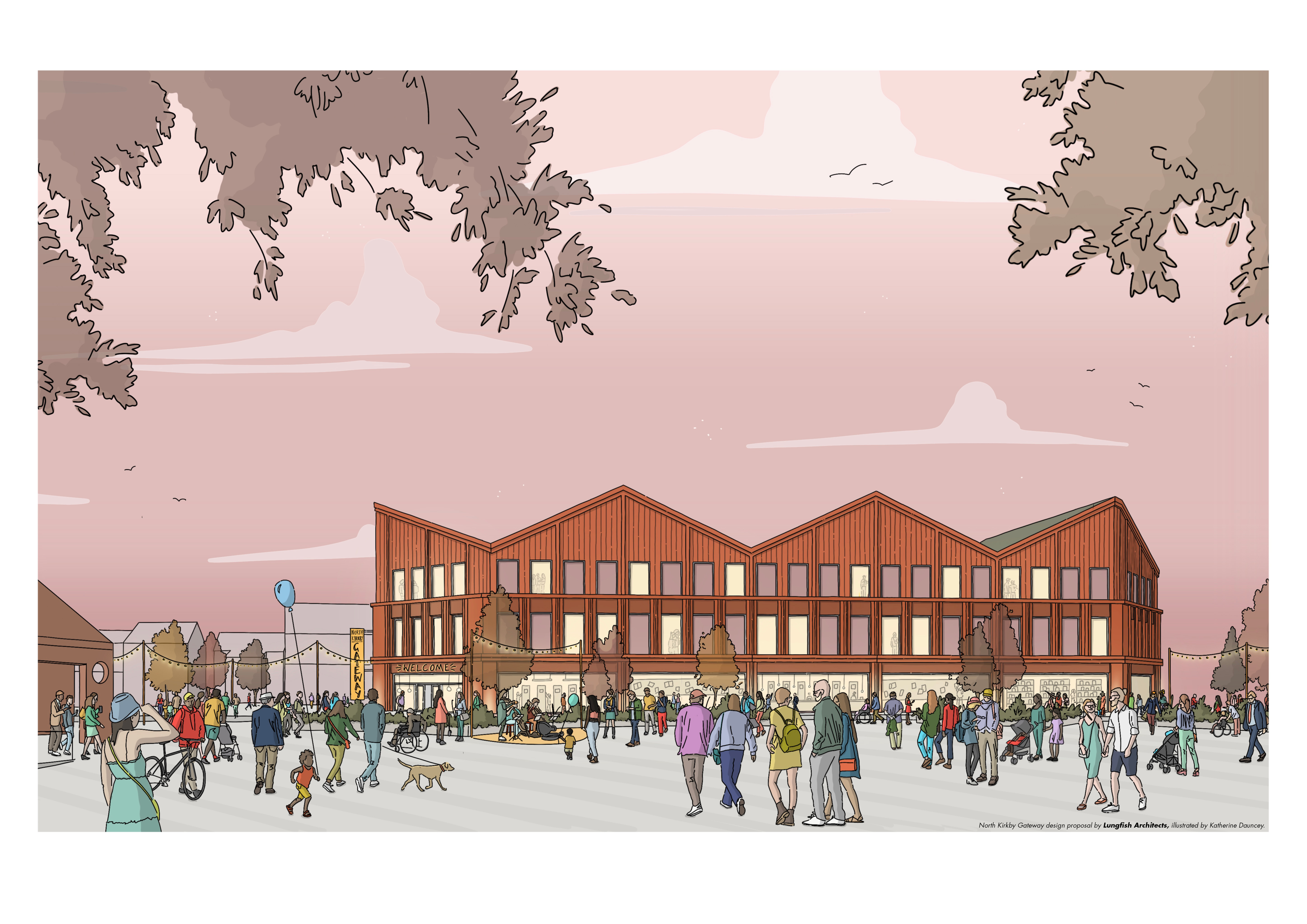 artist impression showing a 3 storey building with a four pitched roof 