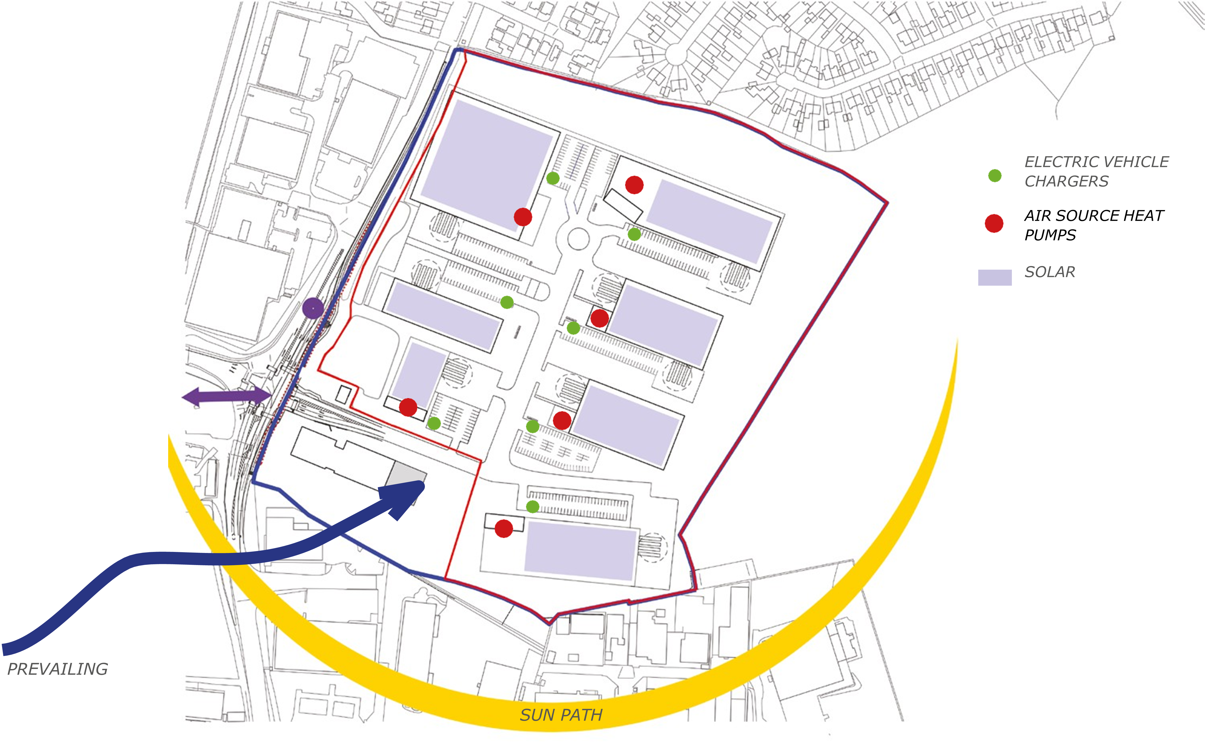 Ashfield Innovation and Technology Park - map of positions of energy efficient technology