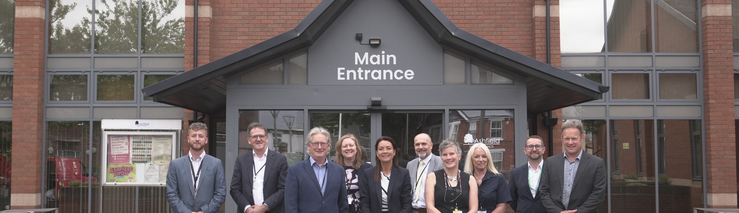 Ashfield District Council senior officers outside the Urban Road offices