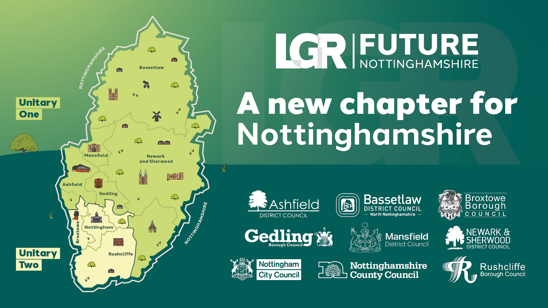 Local Government Reorganisation -  LGR - Future Nottinghamshire - A new chapter for Nottinghamshire