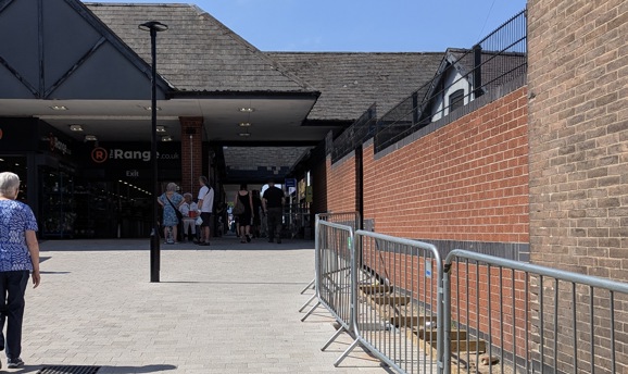 An image of Central Walk, Hucknall, looking towards the Range 