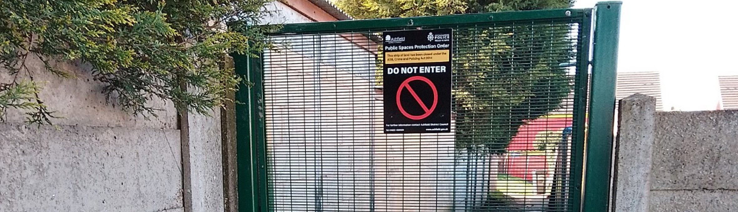A gated alleyway in Coxmoor estate