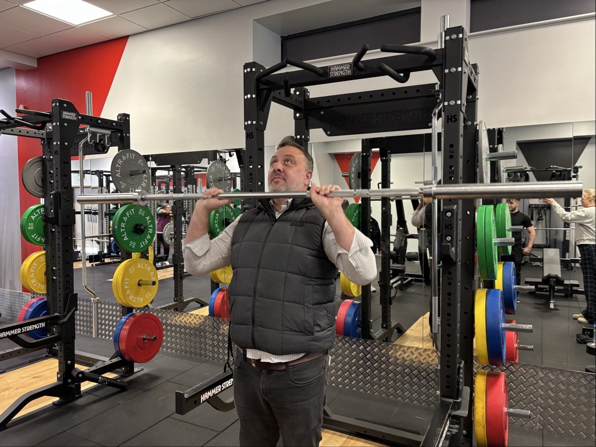 Cllr Chris Huskinson at Kirkby Leisure Centre