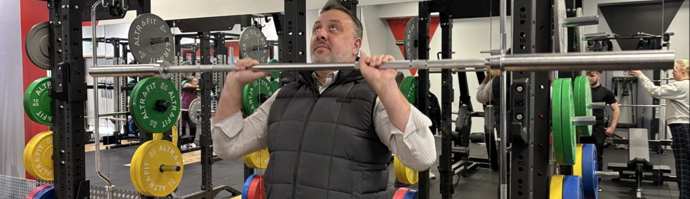 Cllr Chris Huskinson at Kirkby Leisure Centre